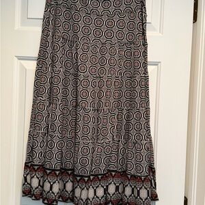 Max Edition Black and Red Geometric Maxi Skirt